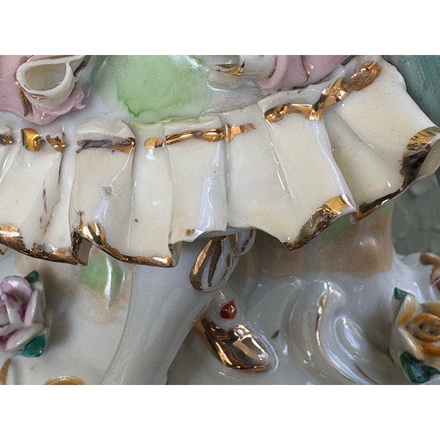 Vintage Rococo Revival Dancing Couple Porcelain Table Lamps – Set of 2, Betson China, C. 1960s For Sale - Image 9 of 10