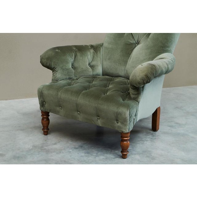 19th Century Horrix Brothers Lounge Chair in Velvet, the Netherlands For Sale - Image 14 of 17