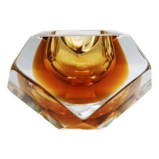 Italian Multifaceted Ashtray in Murano Glass by Flavio Poli for Seguso, 1960s For Sale