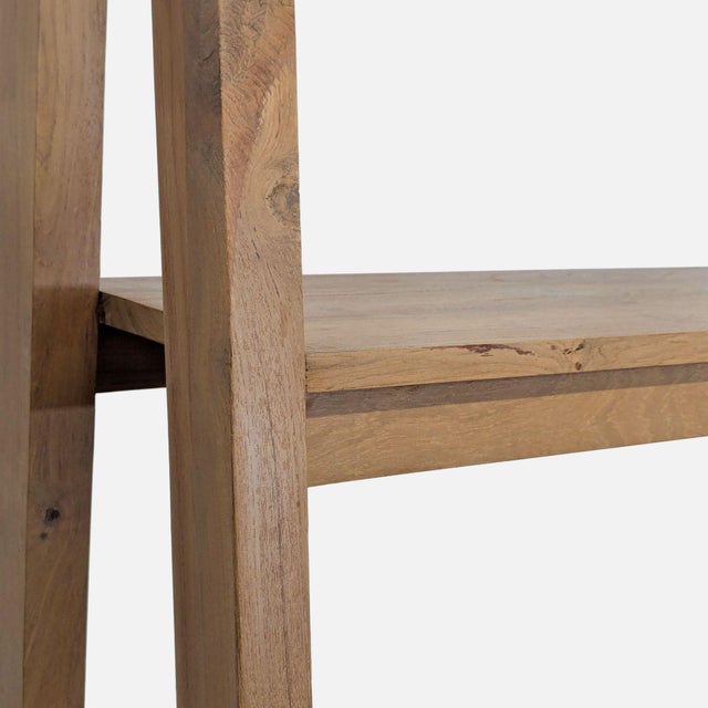 Crate & Barrel Crate & Barrel Strut Natural Teak 4-Shelf Bookshelf For Sale - Image 4 of 4