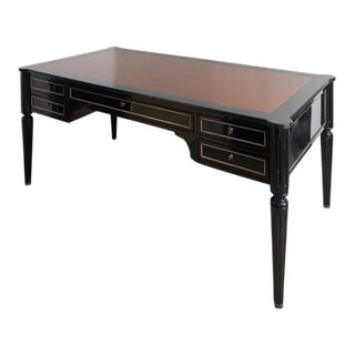 Ralph Lauren Brook Street Leather Inset Desk Jh150-1 For Sale