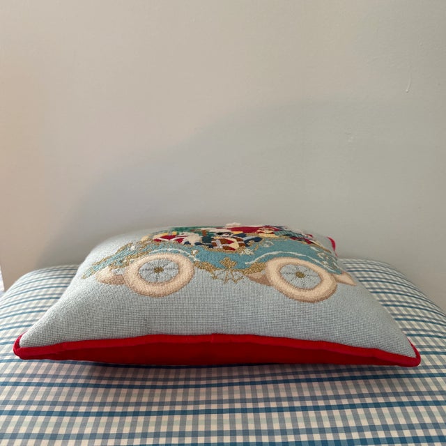 Late 20th Century Santa Claus Needlepoint Pillow For Sale - Image 11 of 12