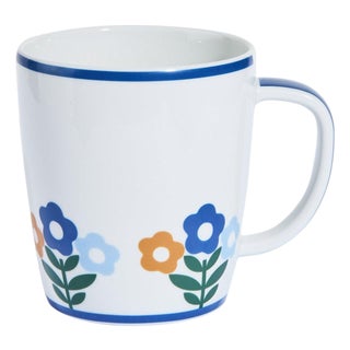Floral Bouquet Porcelain Mugs, Set of 4 For Sale