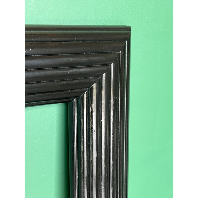 Mid-Century Modern Mid 20th Century High Gloss Black Lacquered Mirror For Sale - Image 3 of 6