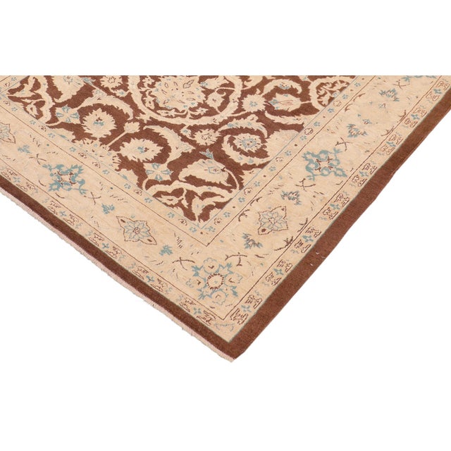 Bohemien Ziegler Brown Tan Hand-Knotted Wool Rug - 5'11'' X 9'0'' For Sale In New York - Image 6 of 8