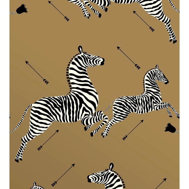The House of Scalamandre Zebras Wallcovering, Gold For Sale