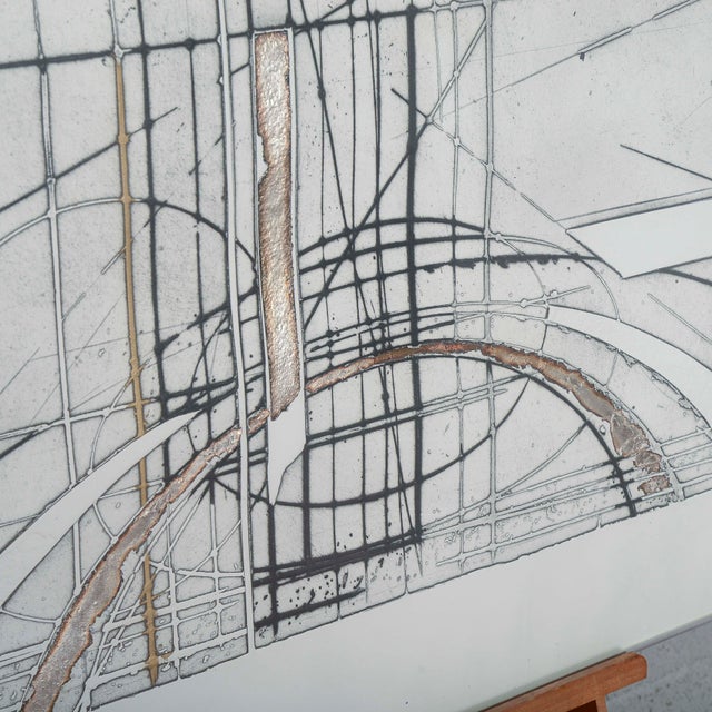 Walter Valentini, Mixed Media Painting, 1990s, Metal and Paper For Sale - Image 5 of 13