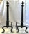 Mid-Century Modern Mid Century Hollywood Regency Cast Iron Andirons With Flame Motif Top- a Pair For Sale - Image 3 of 13