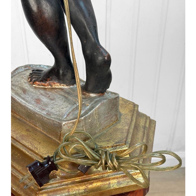 Vintage Italian Venetian Figural Boy Candelabra Table Lamp For Sale - Image 14 of 16