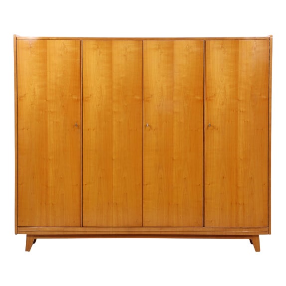 Mid-Century Wardrobe with Clothes Rail and Shelves, 1960s For Sale