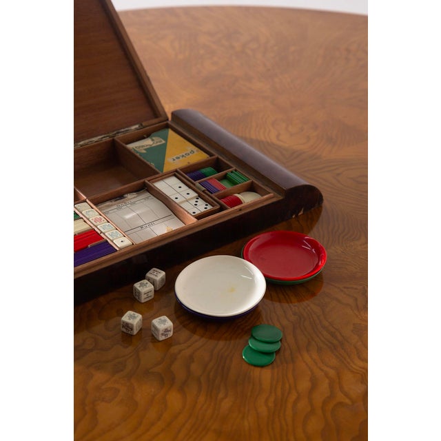 Italian Art Deco Burl Games Box, 1928, in Good conditions. Designed 1920 to 1949