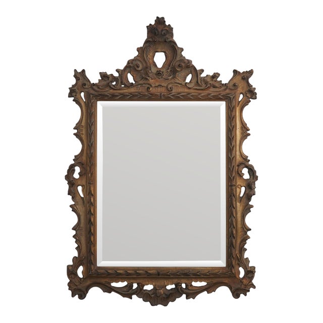 Carolina Mirror Co Carved Gilt Wall Mirror For Sale