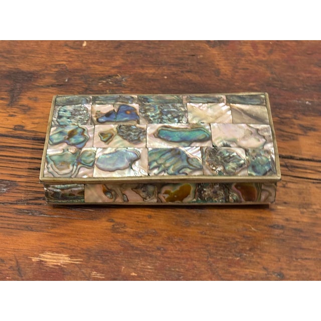 Mid 20th Century Mid-Century Mexican Abalone Decorative Box For Sale - Image 5 of 18