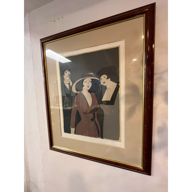 Modern Vintage David Schneuer Madame in Red La Belle Serigraph Print For Sale - Image 3 of 4