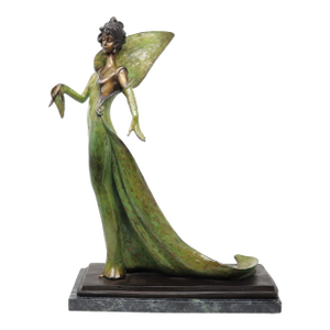 Vintage Art Deco Bronze Sculpture After Demetre Chiparus "The Evening Gown"