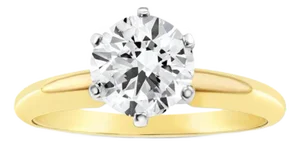 One Carat Brilliant Solitaire Diamond Engagement Ring 1.21cttw, Size 6