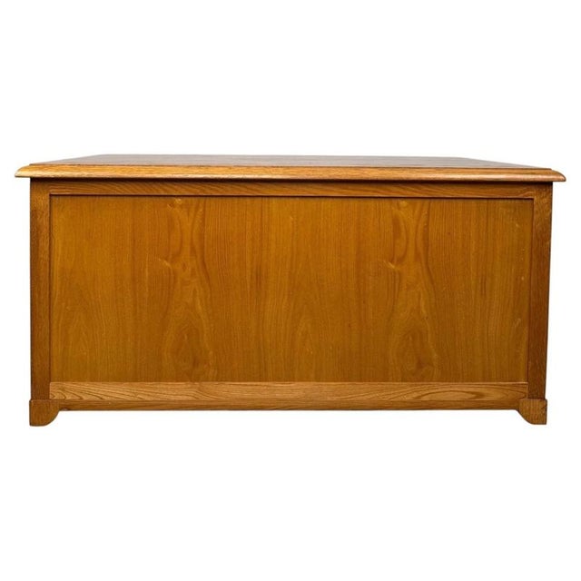 Brown Vintage Low Oak Chest of Drawers For Sale - Image 8 of 11