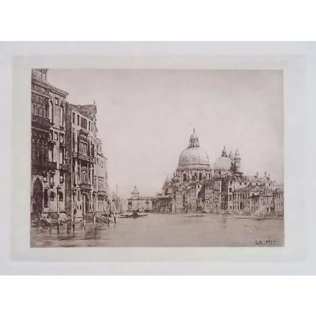 Luca Beltrami - Venice, Grand Canal - Original Etching - 1877 For Sale - Image 3 of 3