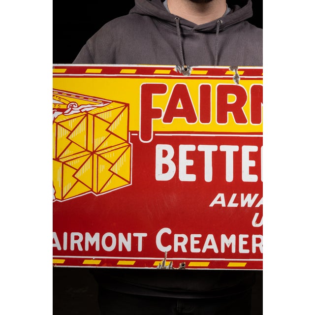 Mid 20th Century Vintage Fairmont's Better Butter SSP Sign For Sale - Image 5 of 12