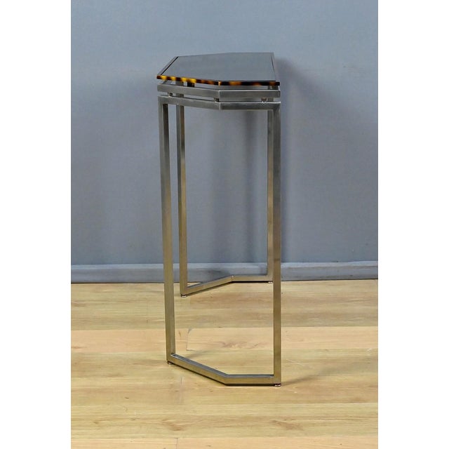 Hexagonal Console Table in Smoked Glass, 1970s For Sale - Image 15 of 18