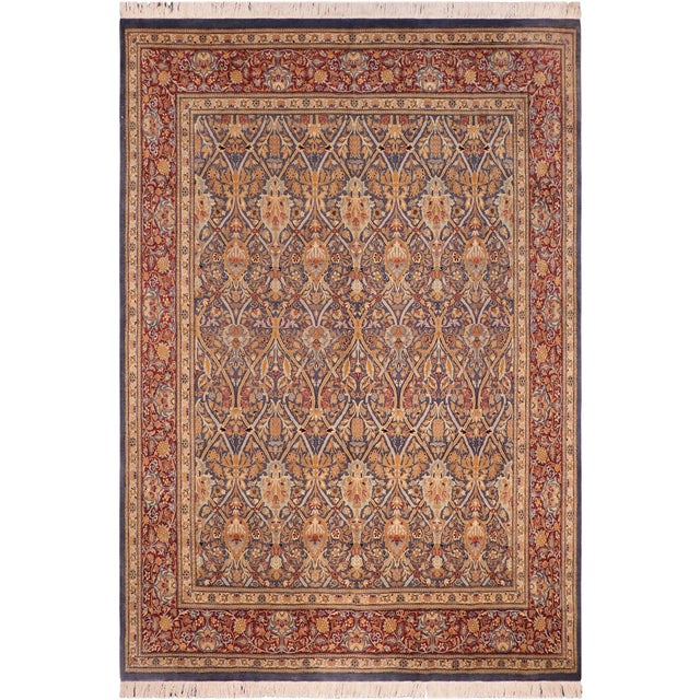Elegant 1990's Pak-Persian Blue/Red Wool Rug - 8'1'' X 10'0'' For Sale - Image 9 of 9