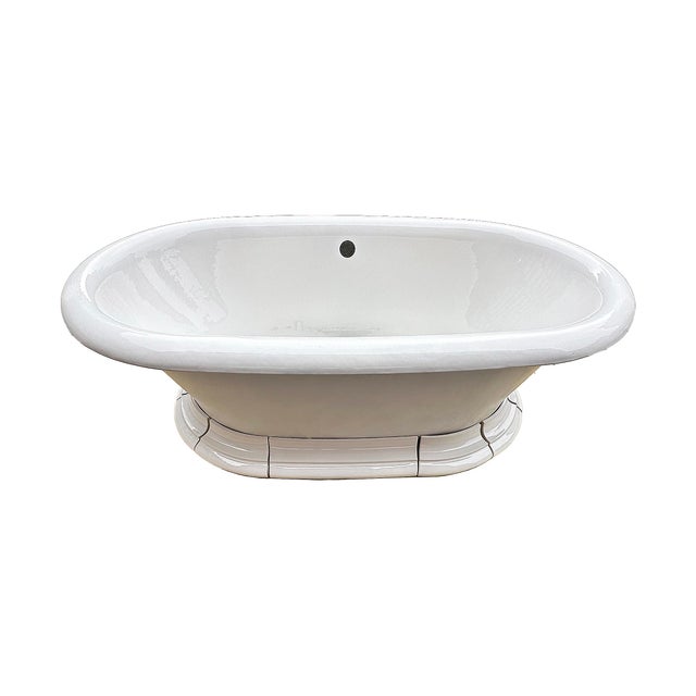 White Kohler Bathtub Freestanding Soaking Tub For Sale - Image 8 of 9