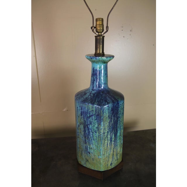 1960s Large Italian Pottery Lamp For Sale - Image 5 of 7
