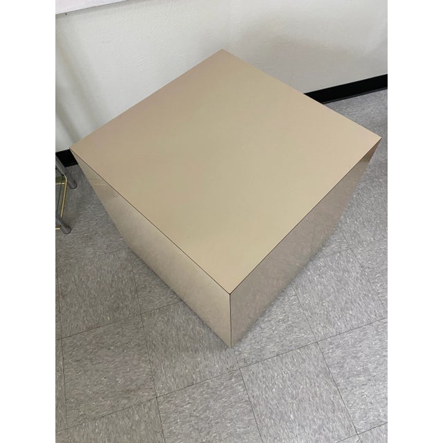 Blush Postmodern Nightstands or Side Tables (Cubes on Casters), a Pair For Sale - Image 8 of 13