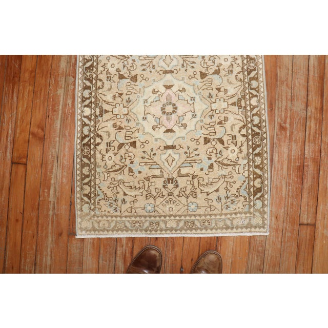 1940s 1940s Neutral Persian Sarouk Mini Rug - 2'3" x 2'11" For Sale - Image 5 of 18
