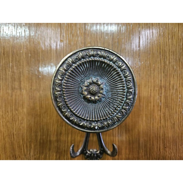 Wooden Wall Coat Hanger with Brass Hangers, 1950 For Sale - Image 13 of 18