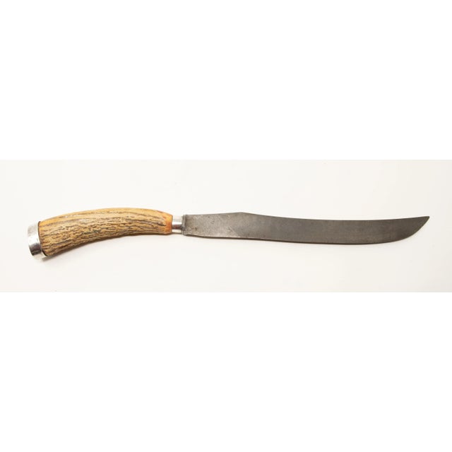 Mid 20th Century Sterling Silver and Antler Handle Carving Set- 2 Pieces For Sale - Image 12 of 13