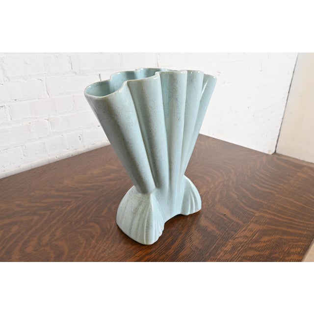 Rookwood Pottery Vintage Art Deco Glazed Ceramic American Art Pottery Gladiola Vase by Brush McCoy For Sale - Image 4 of 12