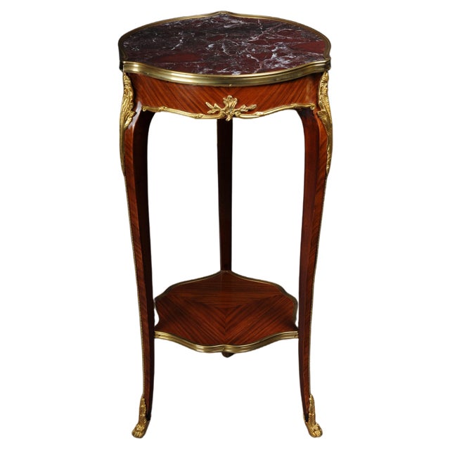 20th Century French Louis XV Style Salon Side Table in Style of F. Linke For Sale
