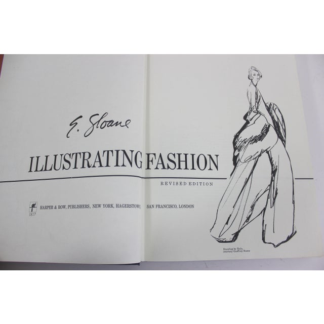 1977 Illustrating Fashion Revised Edition E. Sloane Harper and Row Fantastic large vintage fashion book with a blue linen...