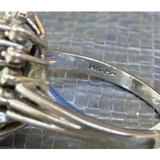 14k White Gold Diamond Cluster Cocktail Ring For Sale - Image 4 of 5