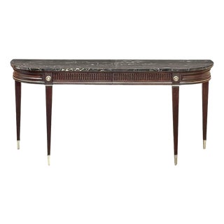 Antique French Louis XVI Mahogany Console With Black Marble For Sale