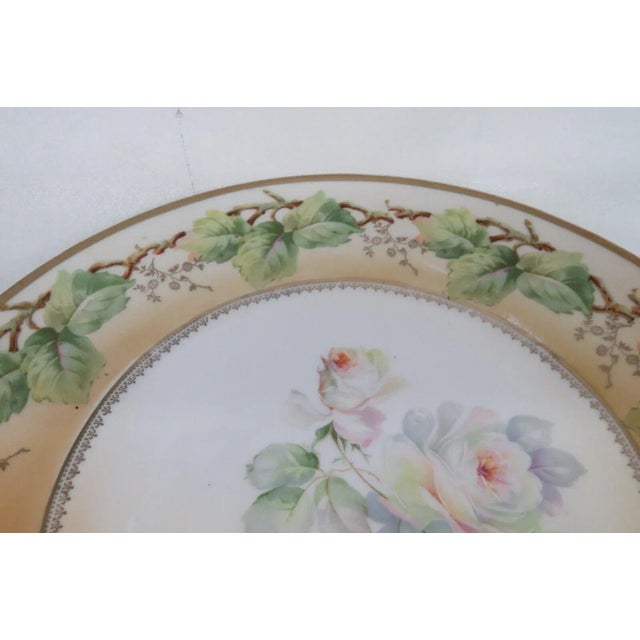 Victorian Unger and Shilde Three Crown Germany Floral Large 12 Inch Serving Plate For Sale - Image 3 of 10