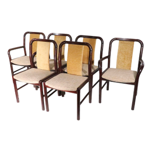 Set of Six Danish Mid Century Modern Dining Chairs by Benny Linden for Boltinge C. 1970's