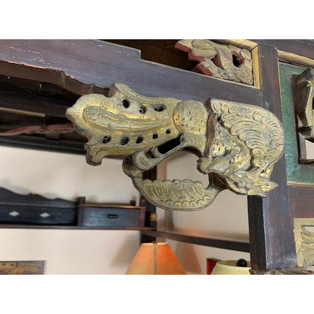 19th Century Chinese Polychrome and Gilt Canopy Wedding Bed For Sale - Image 15 of 18