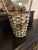 1910s Antique Barbola Roses Funeral Basket For Sale - Image 5 of 10