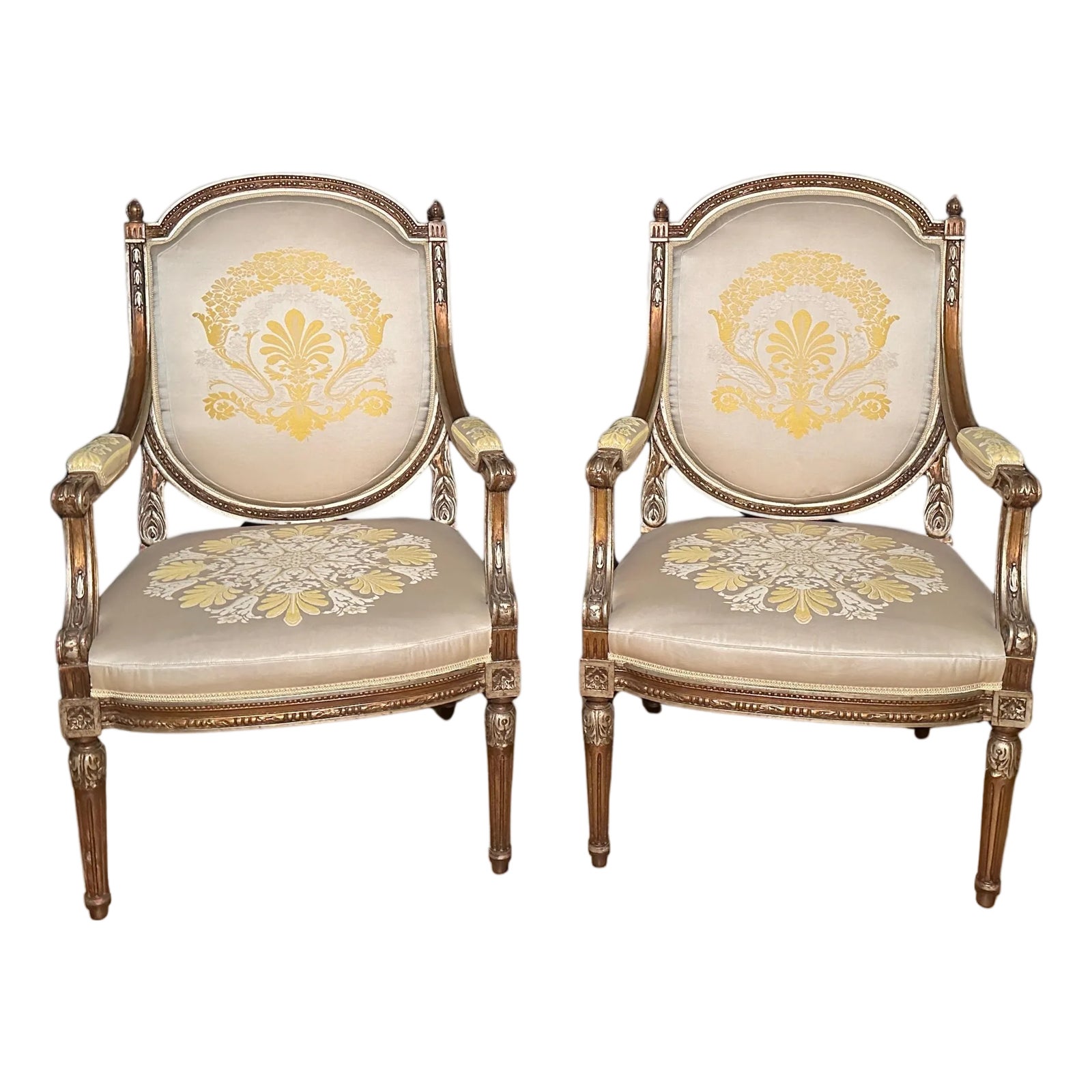 Early 20th Century Pair Of French Louis XVI Fauteuils | Chairish
