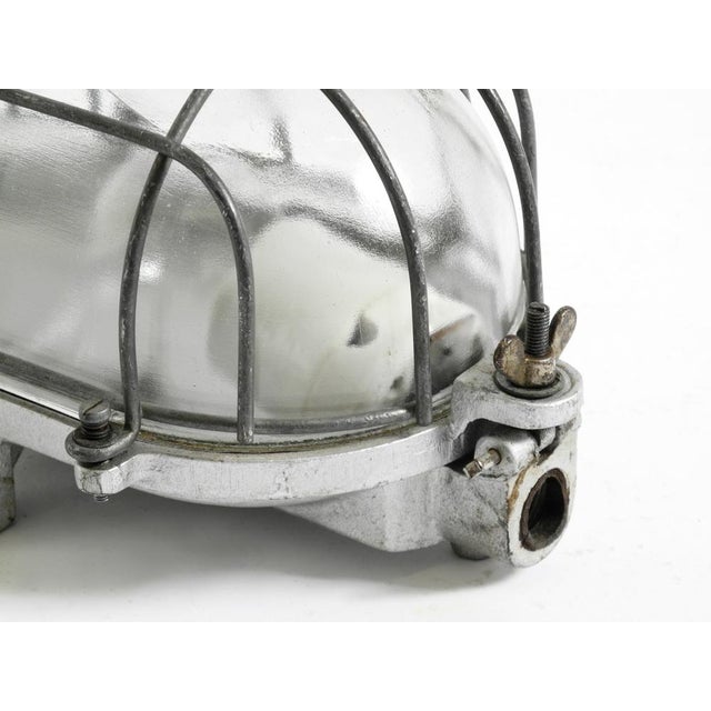 Large Vintage Factory Lamp in Cast Aluminum and Glass, 1950s For Sale - Image 11 of 18