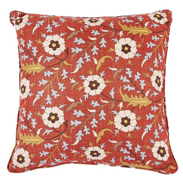 Contemporary Schumacher Floralia 22" Pillow in Pompeii For Sale - Image 3 of 3
