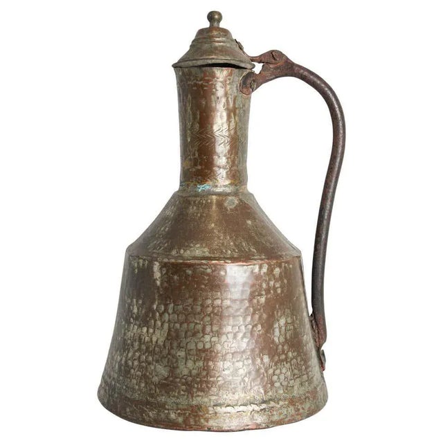 Antique Middle Eastern Persian Tinned Copper Ewer 19th Century For Sale - Image 13 of 13