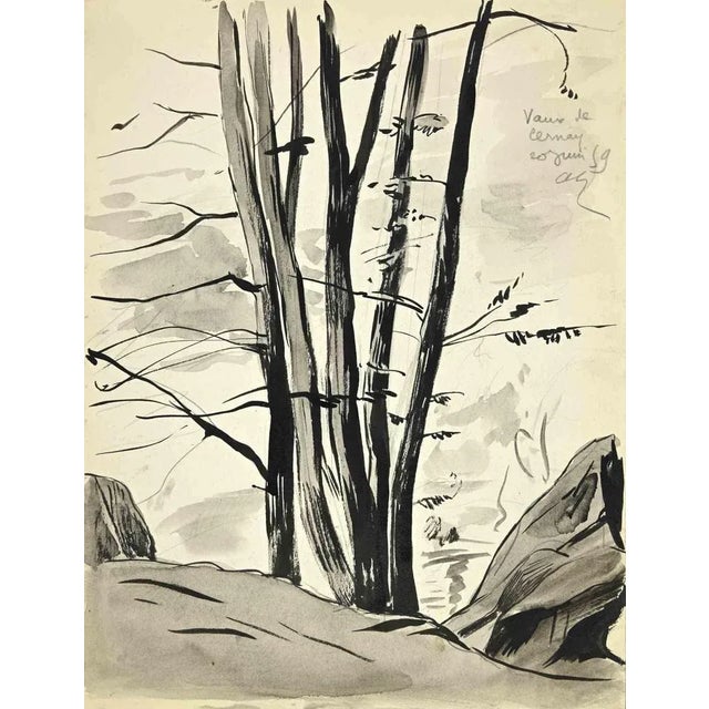 Ink and watercolor on cardboard realized by André Gallaud in 1959. Titled, dated and signed in pencil in top right side....