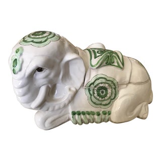 Vintage Italian Ceramic Elephant Box