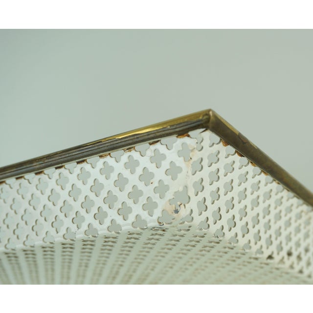 Mid-Century Modern Tray in Perforated Metal and Brass attributed to Mathieu Matégot, 1950s For Sale - Image 6 of 15
