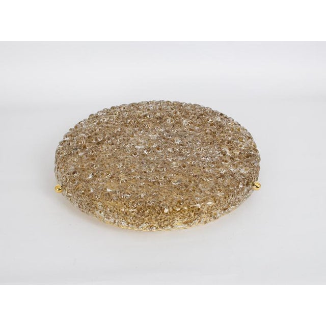 Round Murano Amber Bubble Flushmount Light attributed to Hillebrand, Germany, 1970s For Sale - Image 4 of 10
