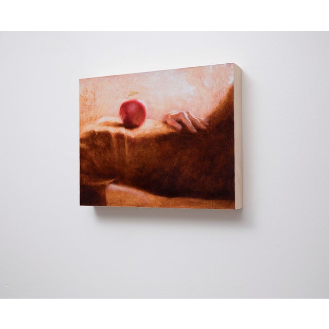 Contemporary This That Is Without by Ken Cunningham | Oil on cradled panel Still life of a hand and an apple For Sale - Image 3 of 3
