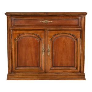 French Regency Louis XVI Cherry Wood Flip Top Server or Bar Cabinet by White Furniture